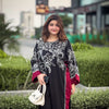 FUSION VARZAH SILK VELVET BLACK EDITION || KAFTAN 2 Piece Suit ||
