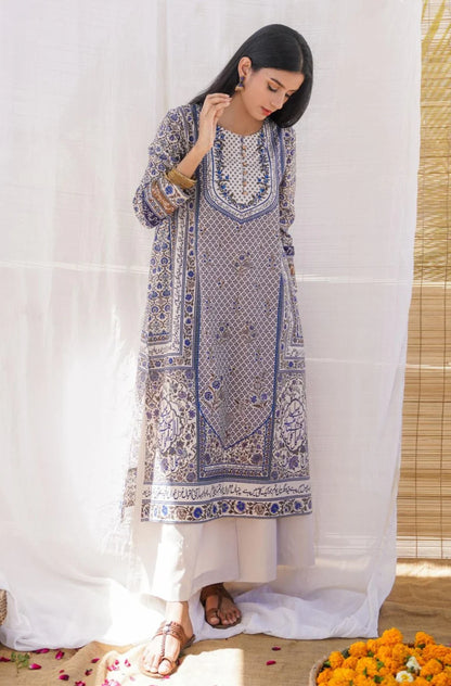 CALLIGRAPHY KAFTAN SET – Premium Lawn Edition SL00249 ✨