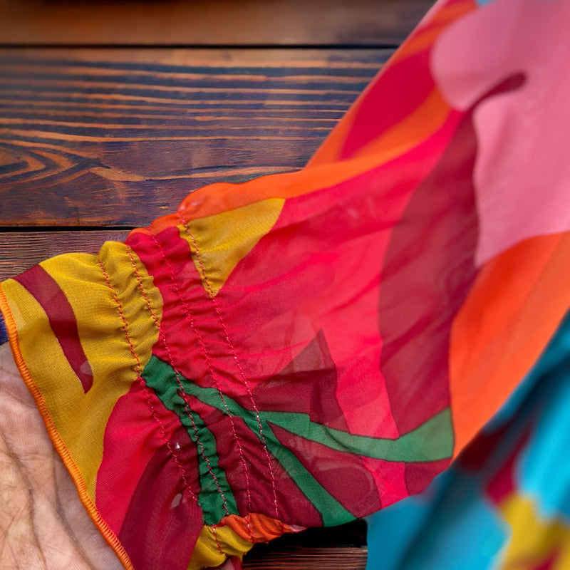 FRILL DIGITAL MAXI LONG LENGTH