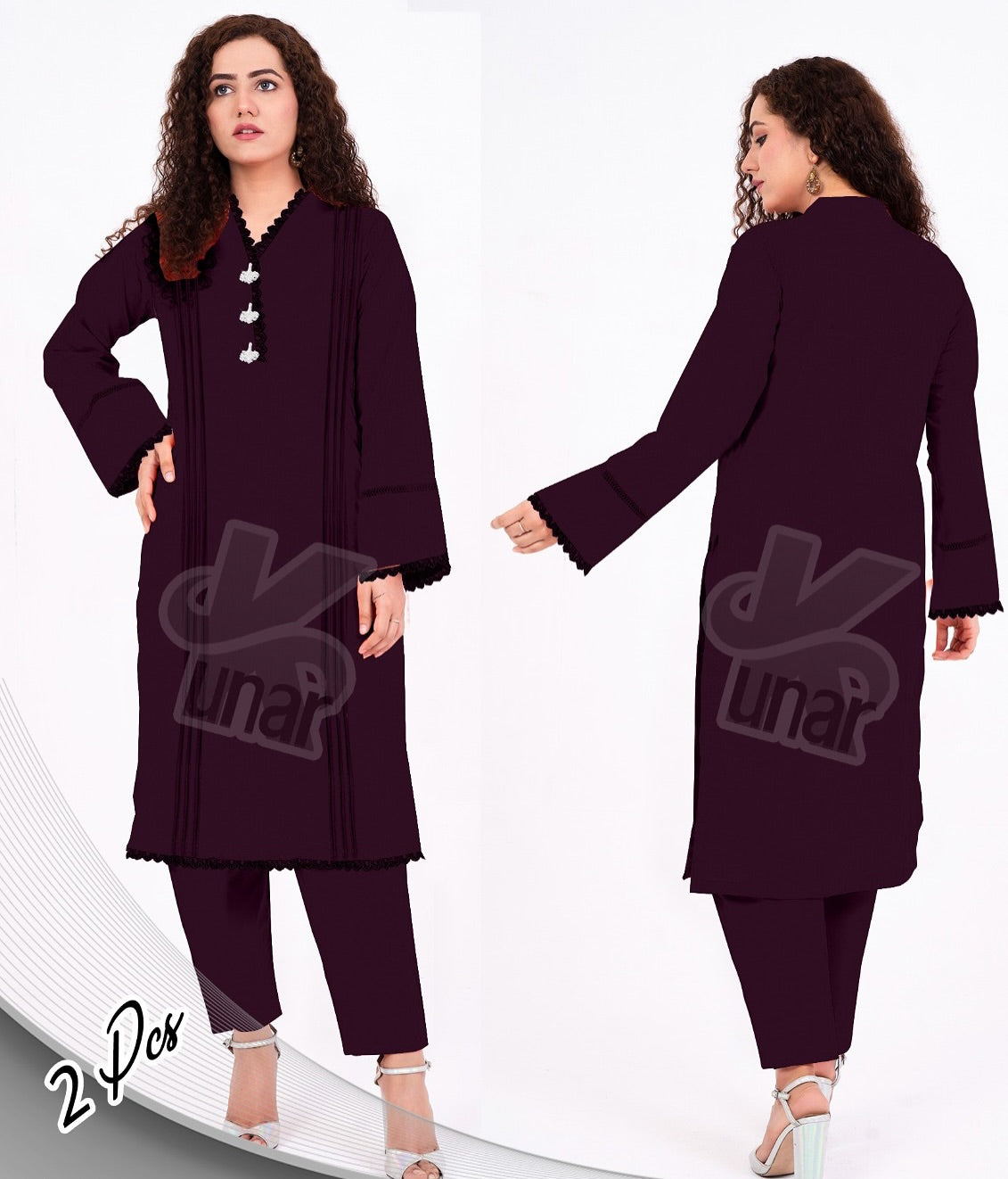 LP QURESHIYA NECK PEARL LONG CO-ORDS SET