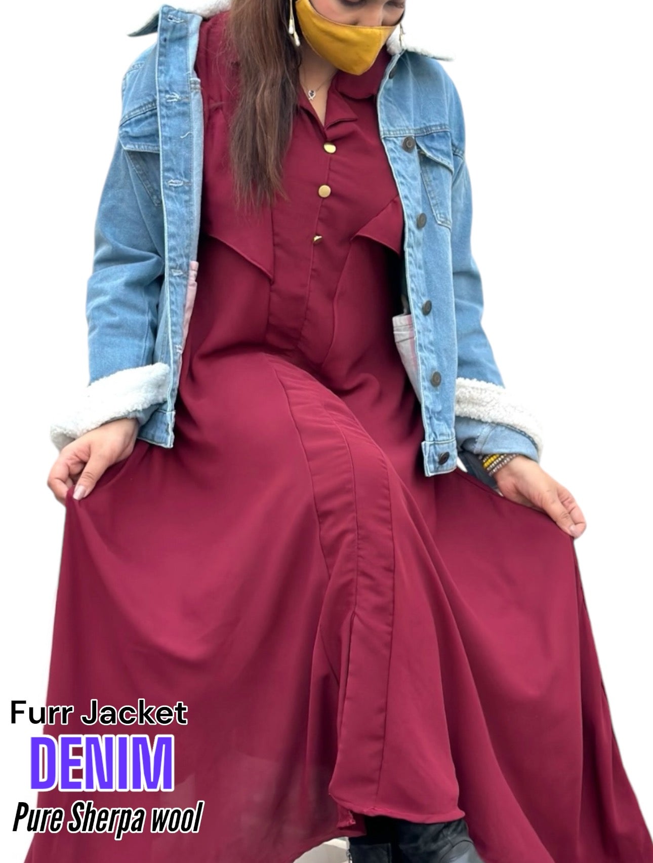 Lp FUR DENIM JACKET (UNISEX)