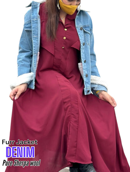 Lp FUR DENIM JACKET (UNISEX)