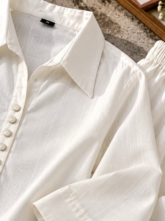 IKHWAT – Premium Irish Khaddar Co-Ord Set (White)