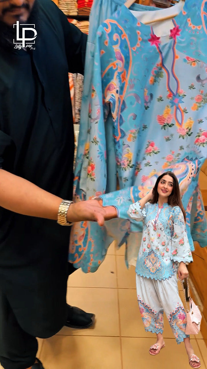 Ethnc Inspired Qudsi Shalwar Suit (For Summers)