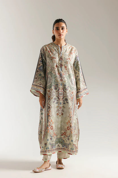 Lemon Icing Printed 2-Piece Suit (Gotta Lappa Handworked)– Long Shirt || PRICE 3499/- SL00249