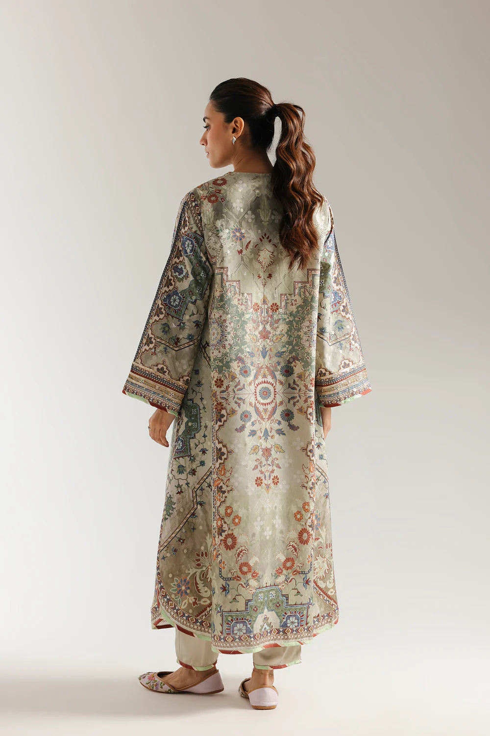 Lemon Icing Printed 2-Piece Suit (Gotta Lappa Handworked)– Long Shirt || PRICE 3499/- SL00249