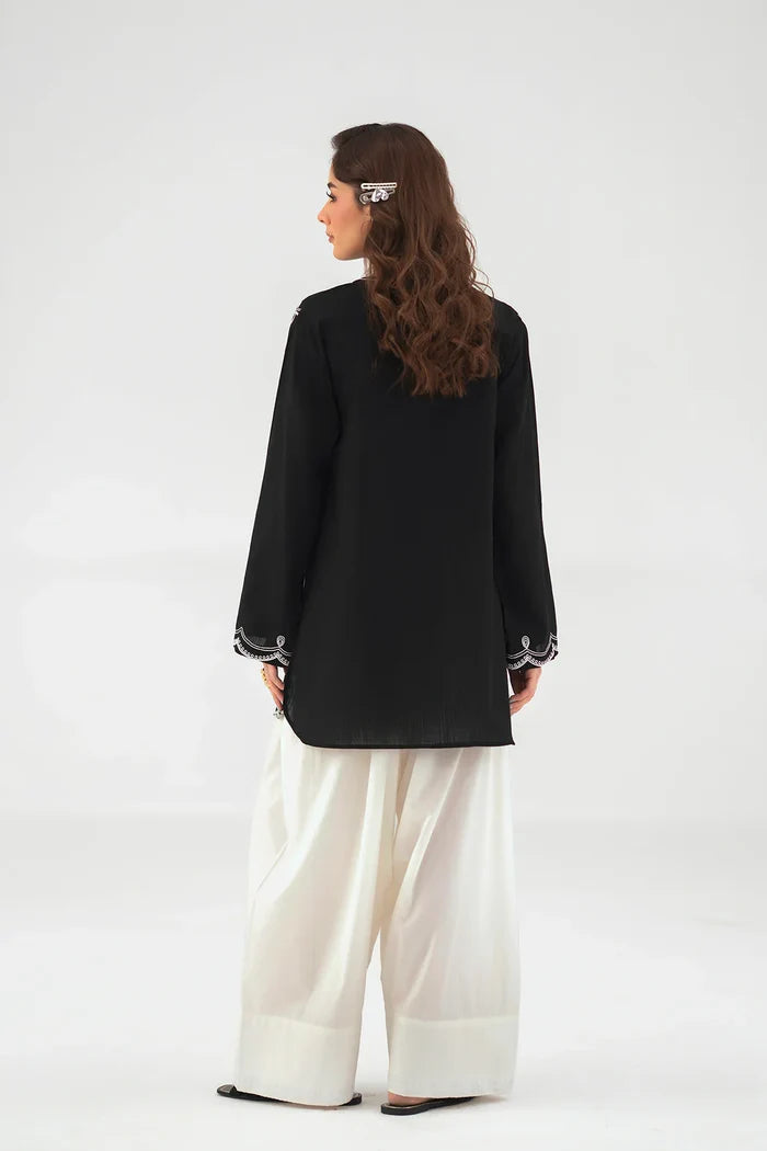 ETHNC INSPIRED NAIN SHALWAR SUIT – FORMAL BLACK & WHITE EDITION