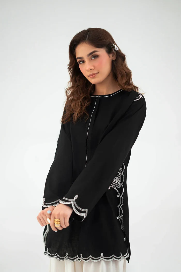 ETHNC INSPIRED NAIN SHALWAR SUIT – FORMAL BLACK & WHITE EDITION