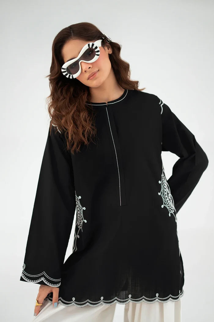 ETHNC INSPIRED NAIN SHALWAR SUIT – FORMAL BLACK & WHITE EDITION