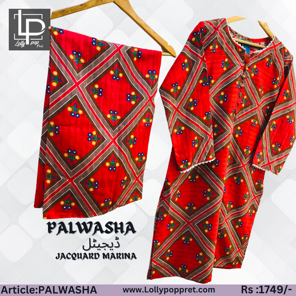 NOW 1750《》WAS 1950 🧵LP PALWASHA BASANT-RANGI DIGITAL🪡 بسنت رنگی🧵 STITCHED DESIGNER SUIT