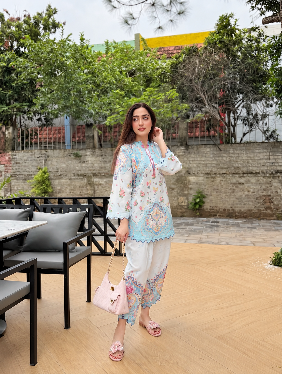 Ethnc Inspired Qudsi Shalwar Suit (For Summers)