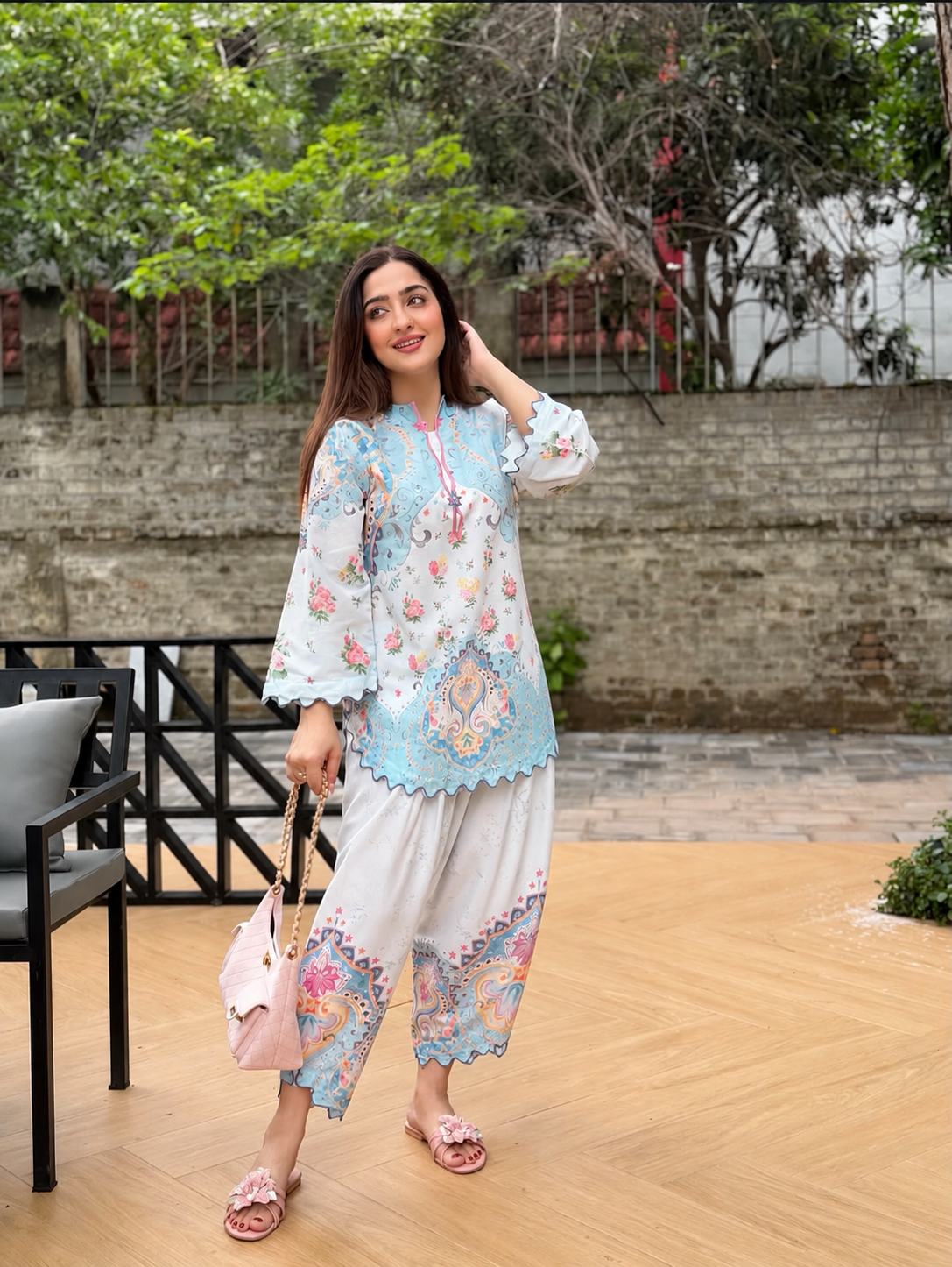 Ethnc Inspired Qudsi Shalwar Suit (For Summers)