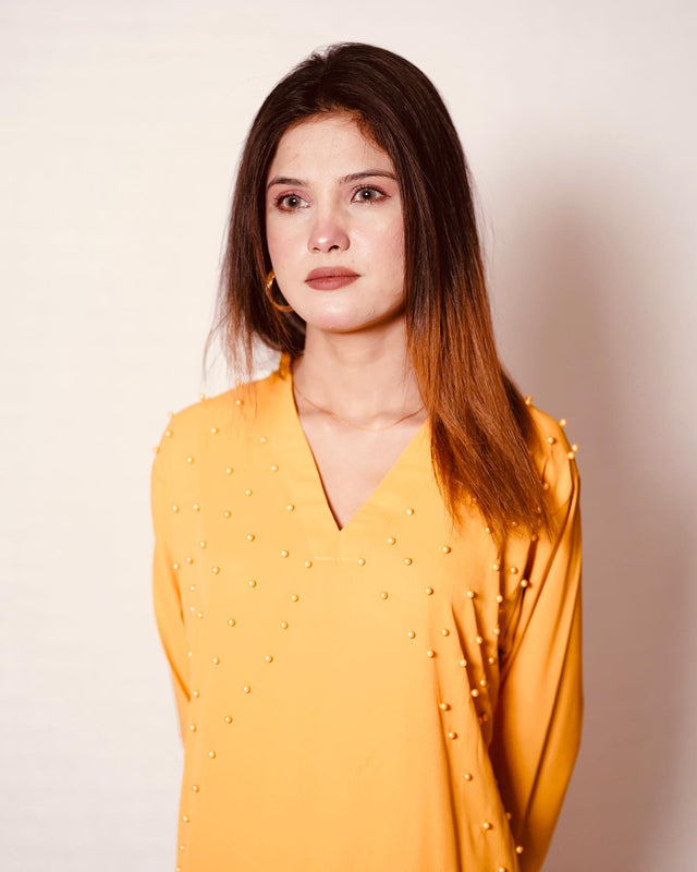 Price 1549/- ZUBIK PEARL GEORGET SUIT