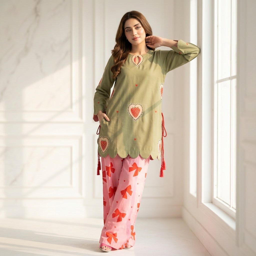 ✨ Ethnc Inspired Fraise Farshi – 2 Piece Suit ✨