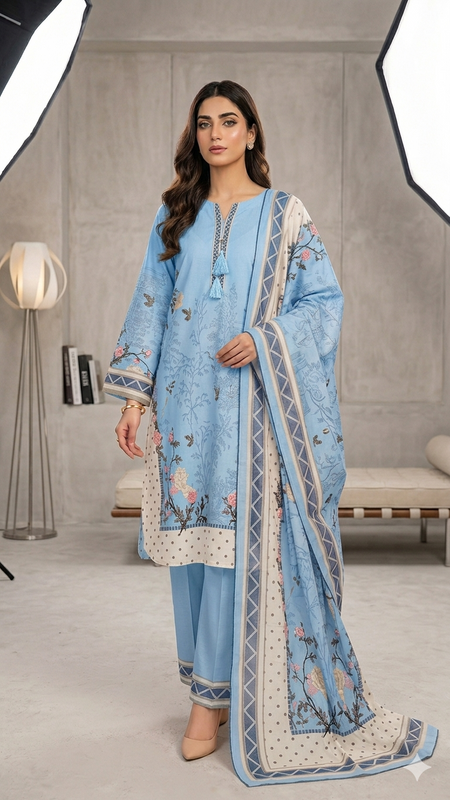 FUSION LAWN 3 PCS SUIT ✨ SL00250 Round daman