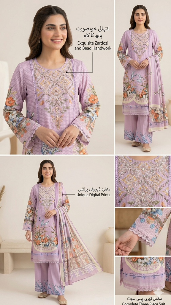 MARIA B INSPIRED HANDWORK 3 PCS SUIT – lollypoppret