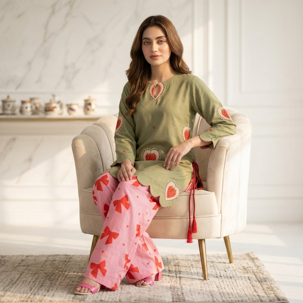 ✨ Ethnc Inspired Fraise Farshi – 2 Piece Suit ✨
