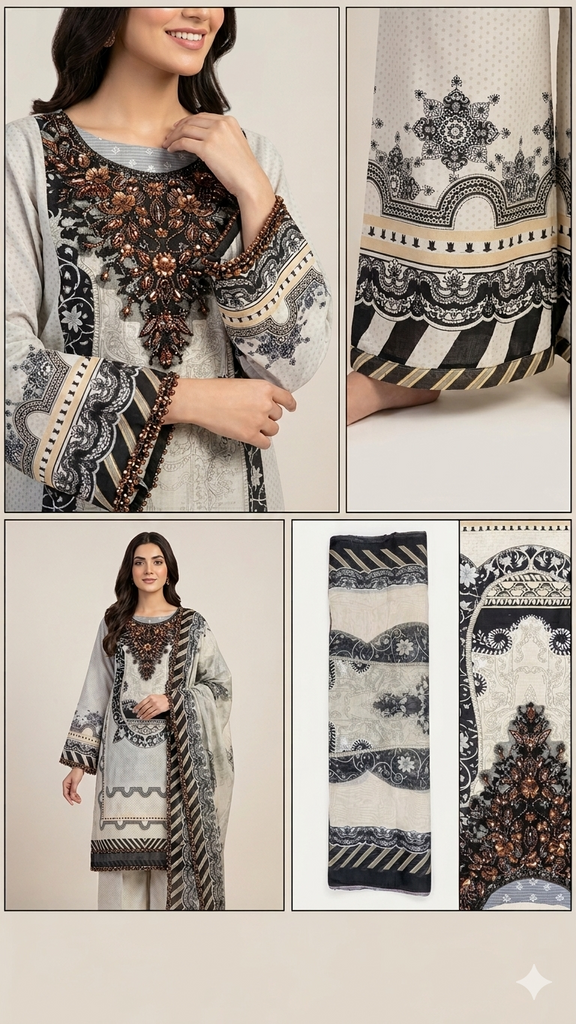 MARIA B INSPIRED HANDWORK 3 PCS SUIT – lollypoppret