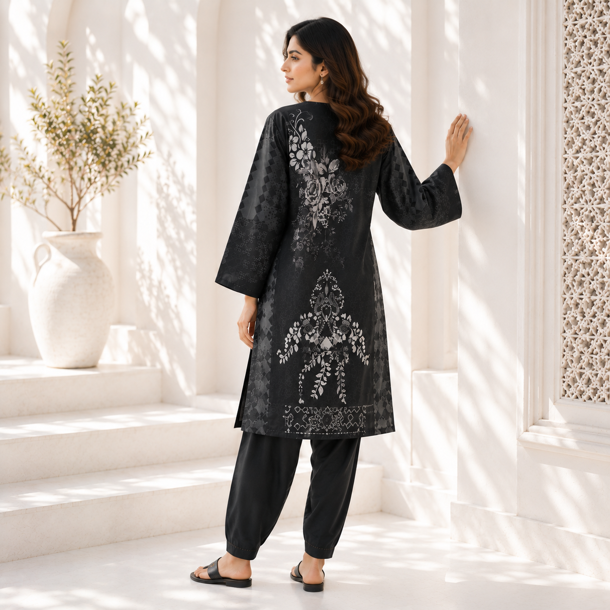 FARSHI SHALWAR SERIES – BLACK & WHITE EDITION 🖤🤍