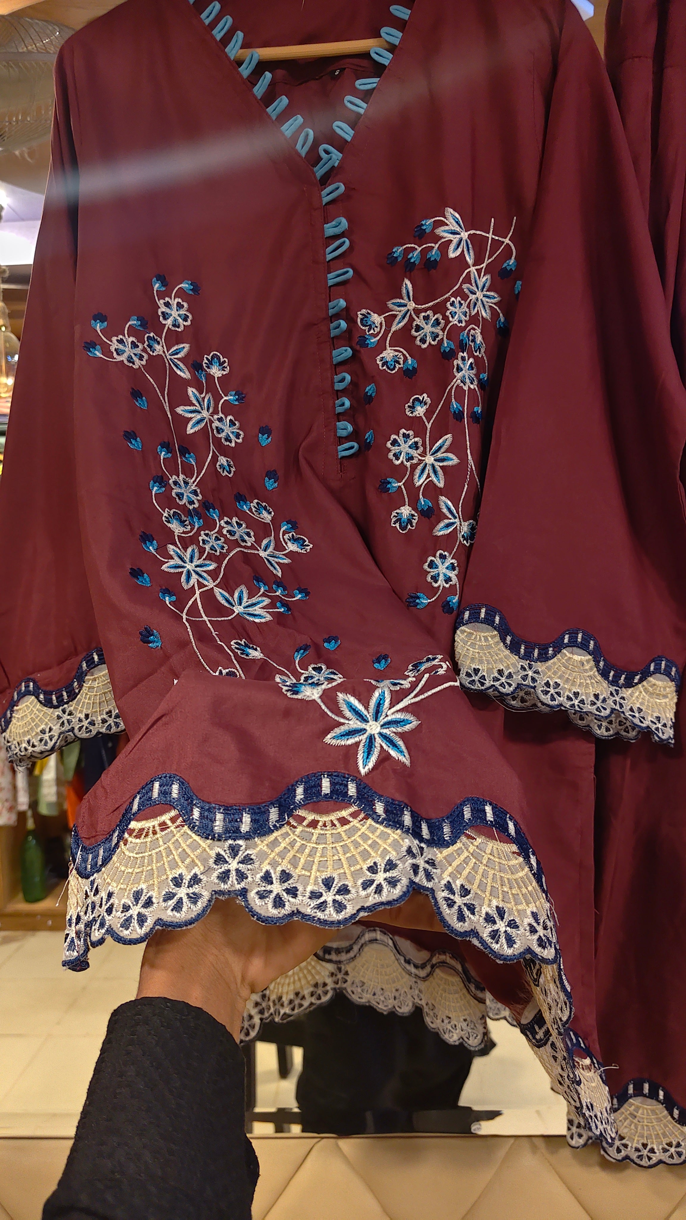 ZAINAB CHOTTANI INSPIRED CLEMENTINE 2 PIECE EMB SUIT (Stone Linen)