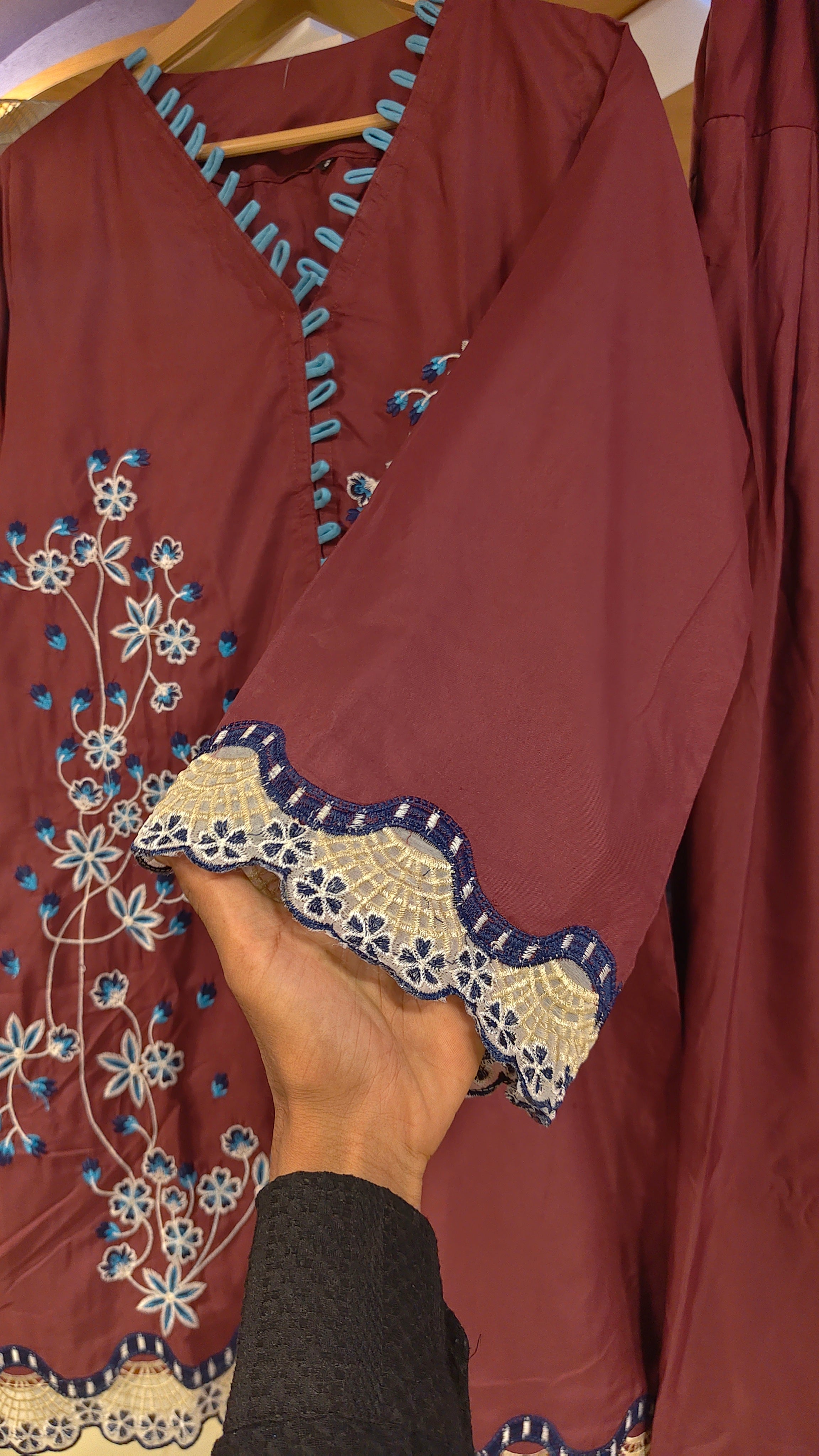 ZAINAB CHOTTANI INSPIRED CLEMENTINE 2 PIECE EMB SUIT (Stone Linen)