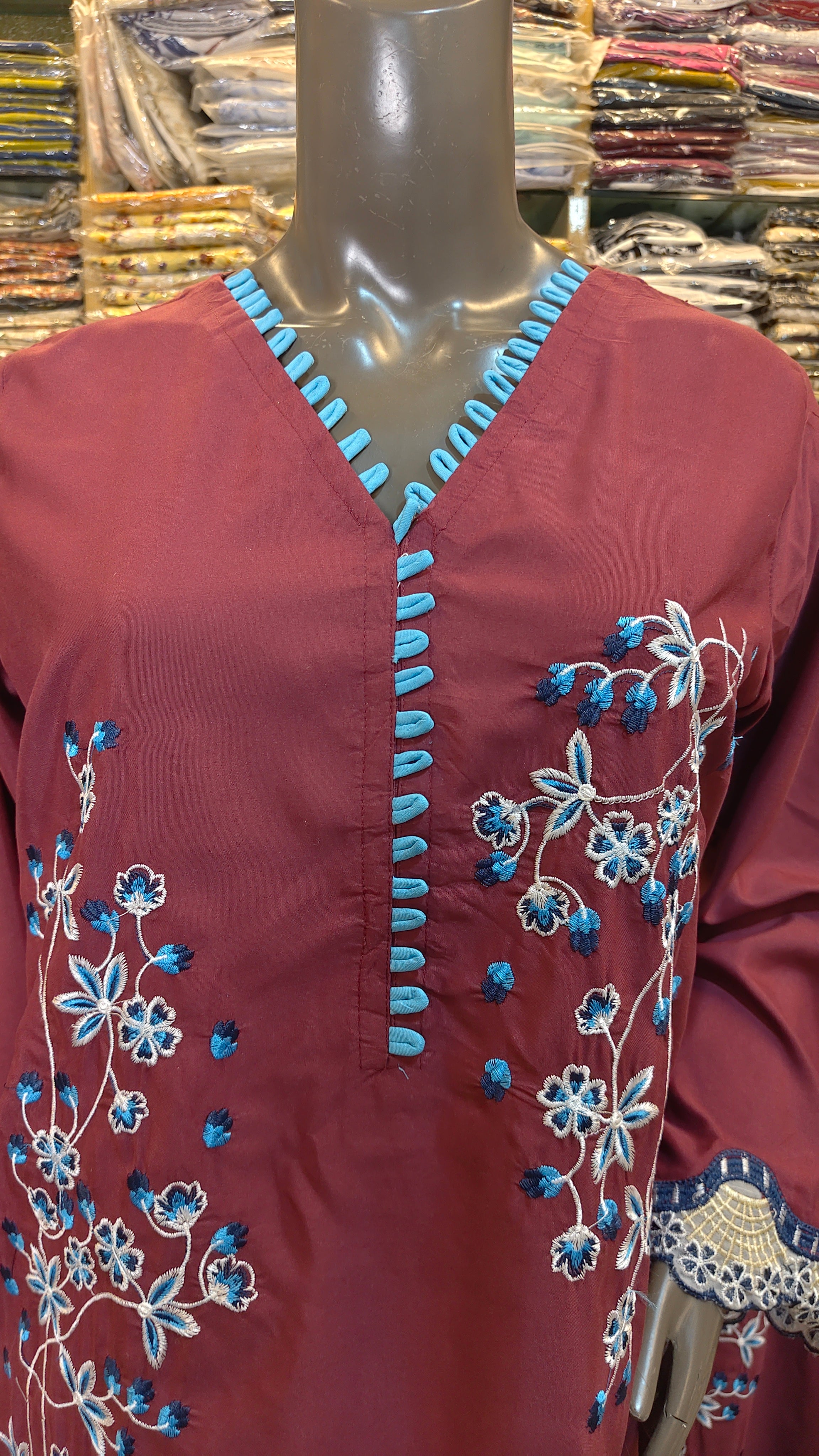 ZAINAB CHOTTANI INSPIRED CLEMENTINE 2 PIECE EMB SUIT (Stone Linen)