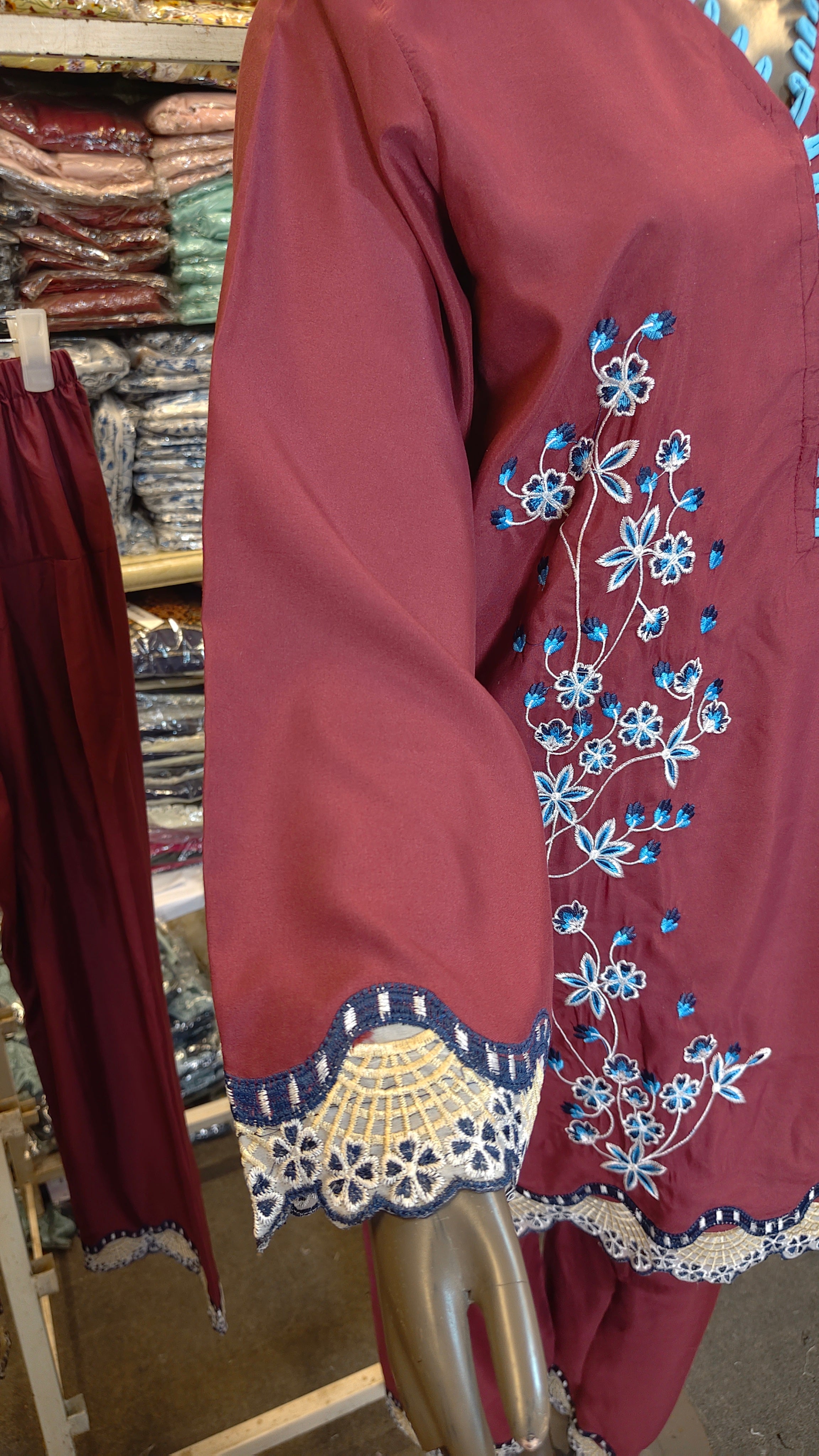 ZAINAB CHOTTANI INSPIRED CLEMENTINE 2 PIECE EMB SUIT (Stone Linen)