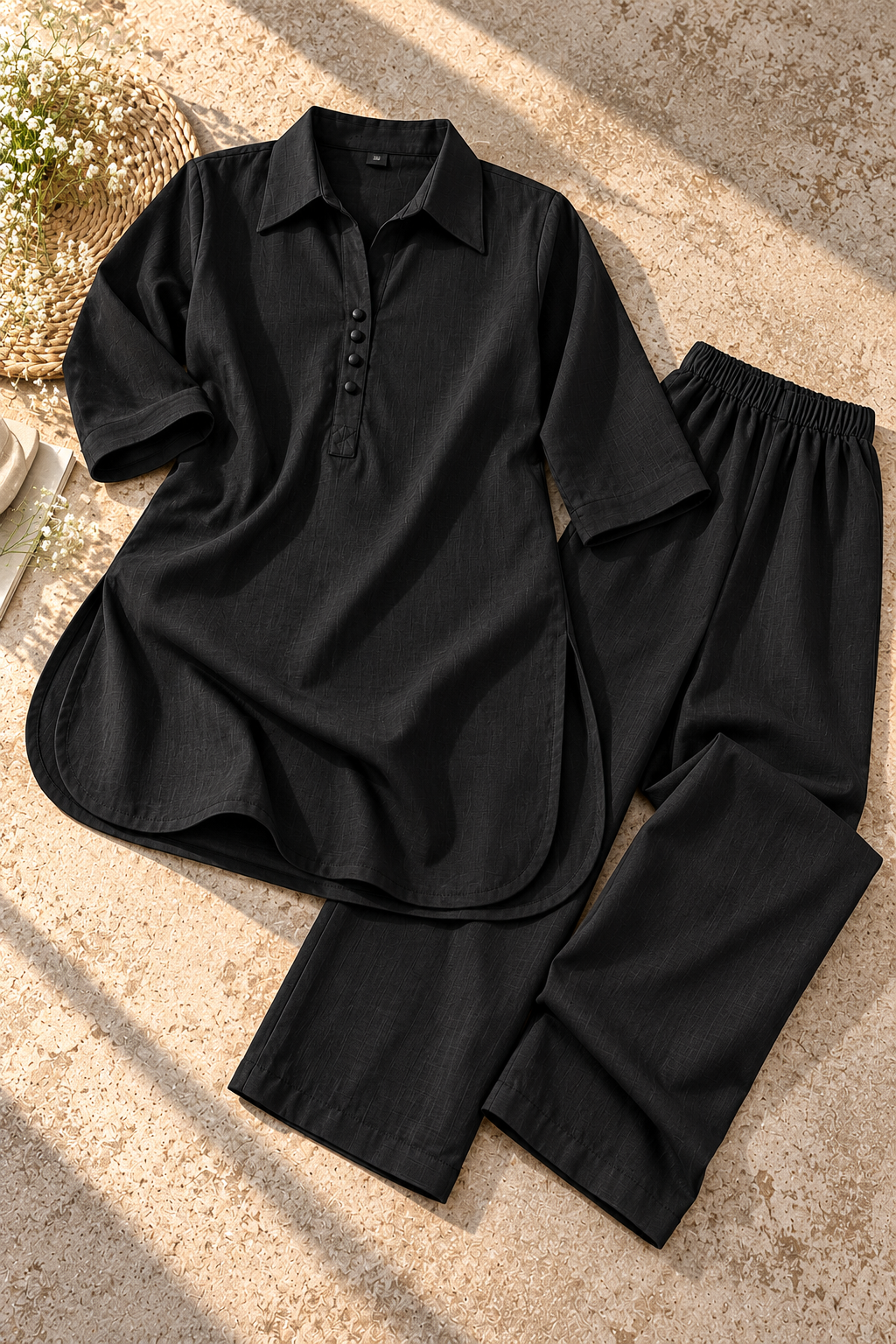 IKHWAT – Premium Irish Khaddar Co-Ord Set (Black)