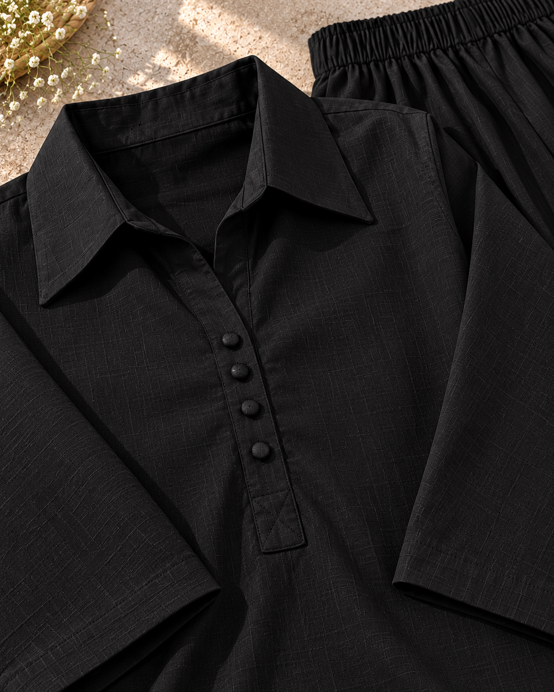 IKHWAT – Premium Irish Khaddar Co-Ord Set (Black)
