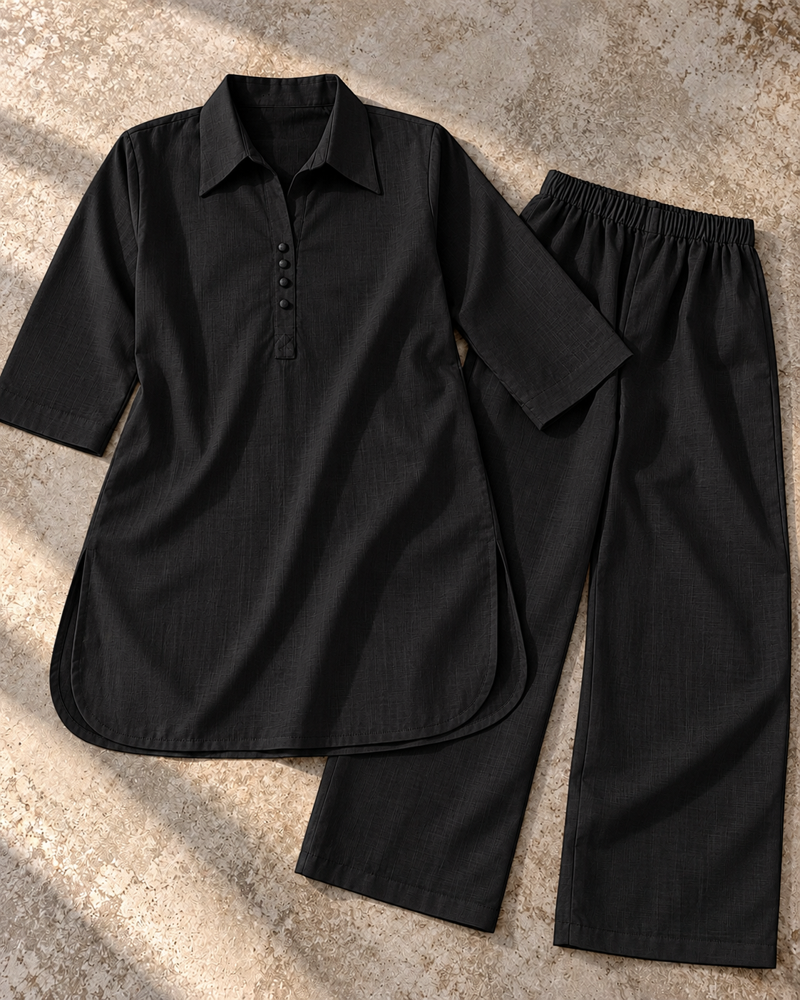 IKHWAT – Premium Irish Khaddar Co-Ord Set (Black)