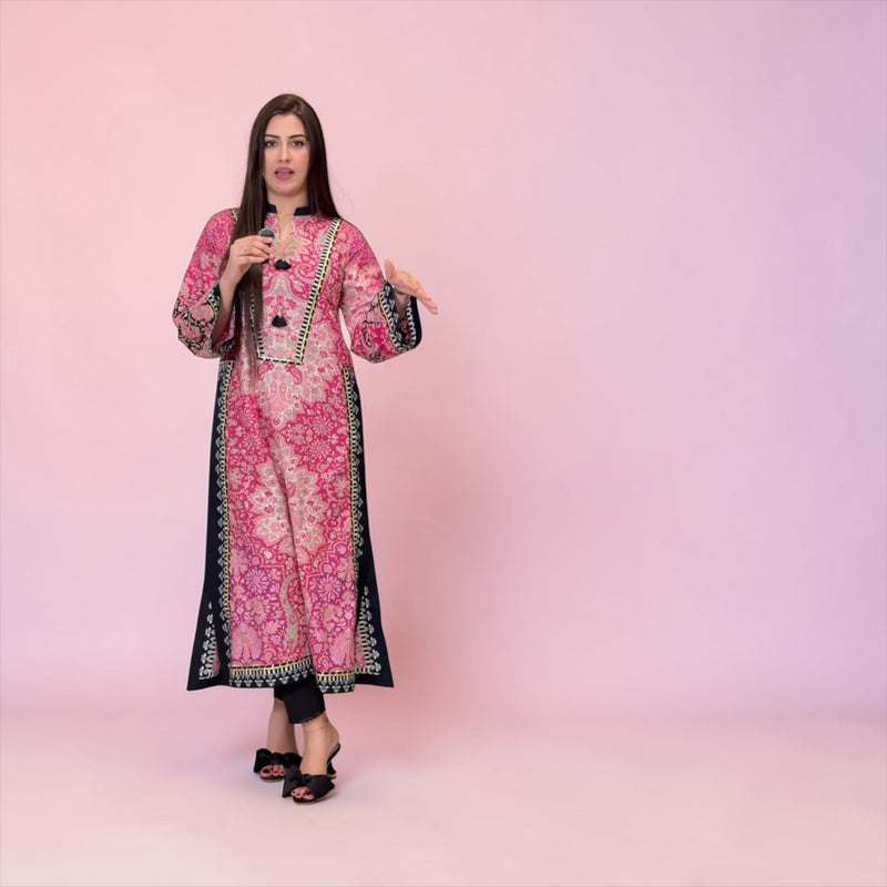 Fusion Printed 2-Piece Suit (Gotta Handmade)  – Long Shirt || PRICE 2999/- SL00249
