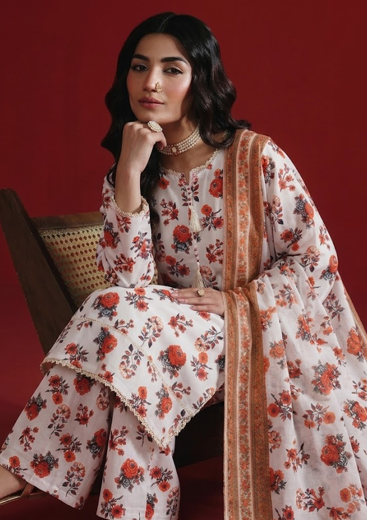 Zebaish Premium Lawn 3 Piece Suit