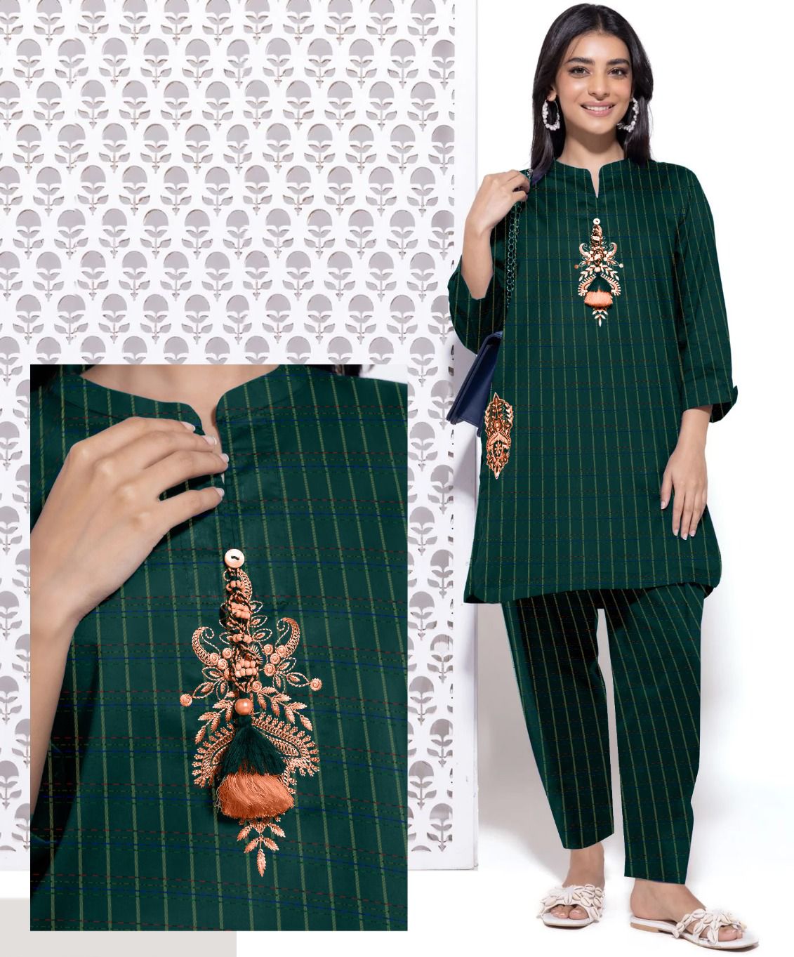 KN TOORKHAM طورخم STITCHED KHADDAR LONG EDITION