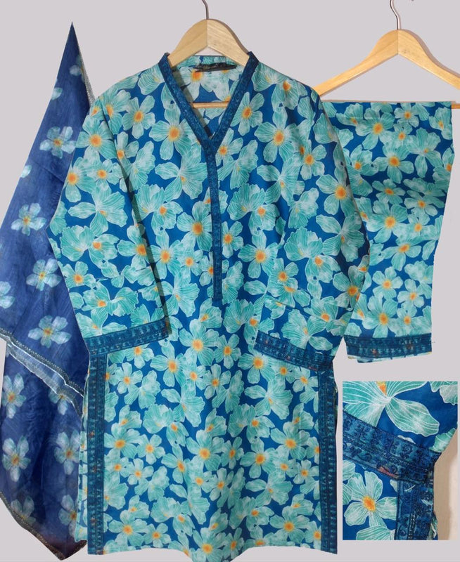 PREMIUM LAWN 3D PRINTED 3 PCS