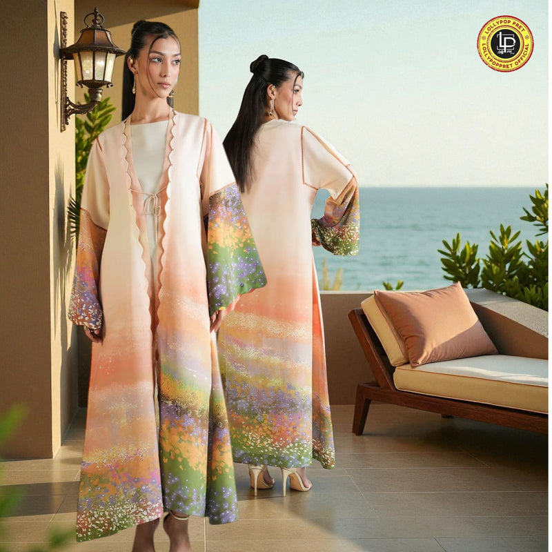 Fusion Luxury Passu Keran – 3 Piece Long Gown Suit