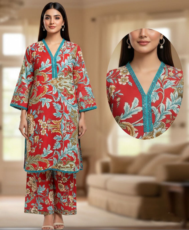 Fusion Premium KHADDAR Co-Ords Set Embroidred – Crystal Khaddar (Winter Chapter Edition)