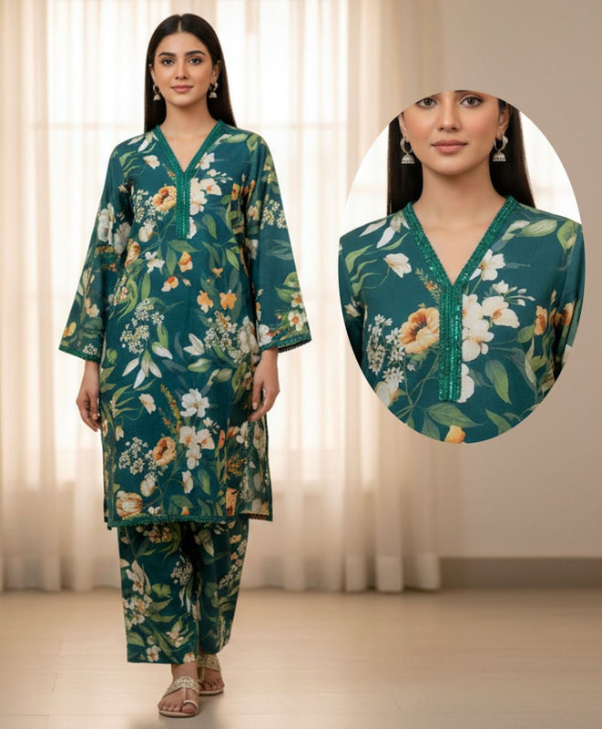 Fusion Premium KHADDAR Co-Ords Set Embroidred – Crystal Khaddar (Winter Chapter Edition)