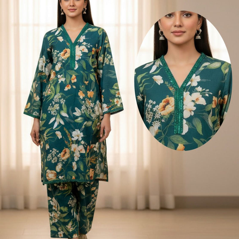 Fusion Premium KHADDAR Co-Ords Set Embroidred – Crystal Khaddar (Winter Chapter Edition)