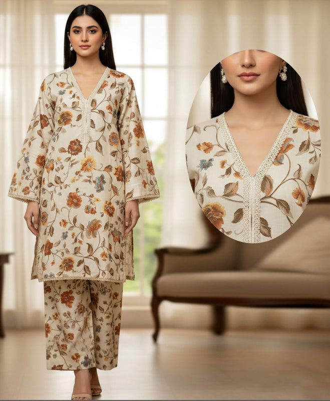 Fusion Premium KHADDAR Co-Ords Set Embroidred – Crystal Khaddar (Winter Chapter Edition)