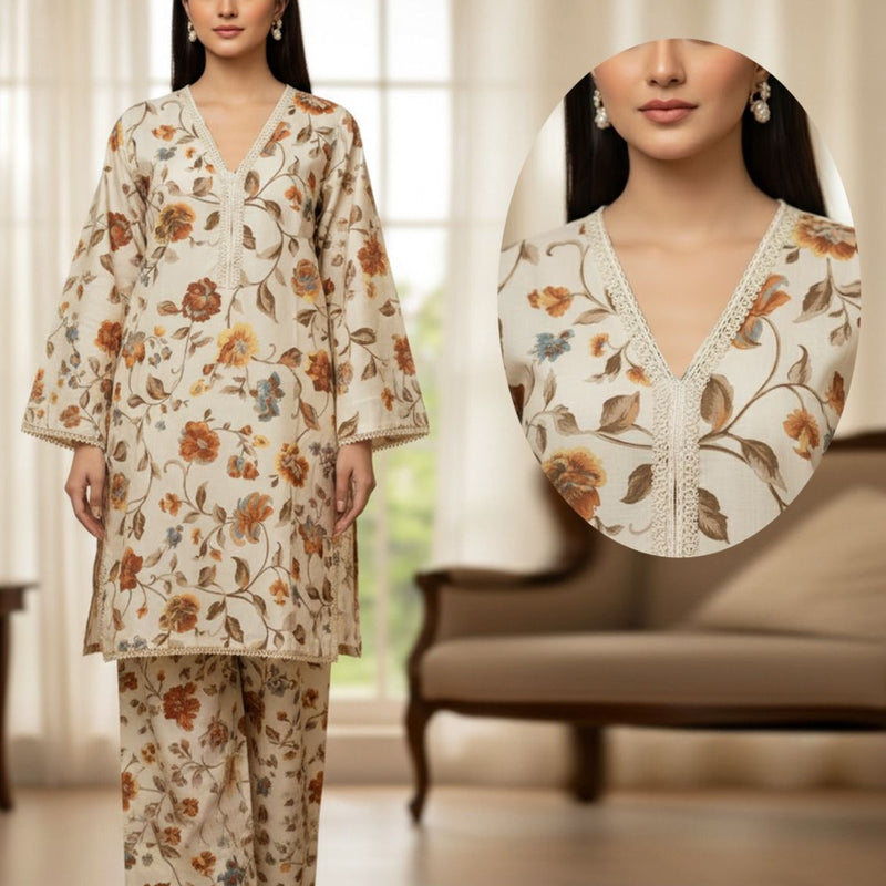 Fusion Premium KHADDAR Co-Ords Set Embroidred – Crystal Khaddar (Winter Chapter Edition)