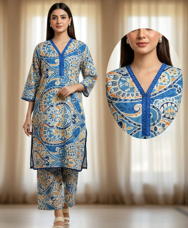 Fusion Premium KHADDAR Co-Ords Set Embroidred – Crystal Khaddar (Winter Chapter Edition)