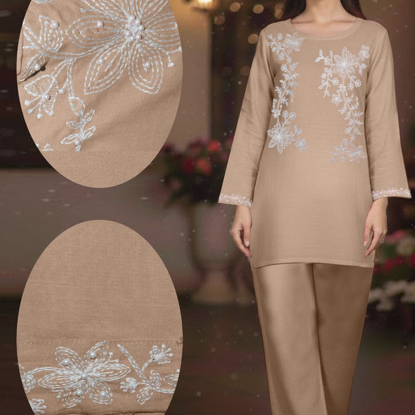 FUBOR PEARLS HANDWORKED EMBROIDERED 2-PCS SUIT