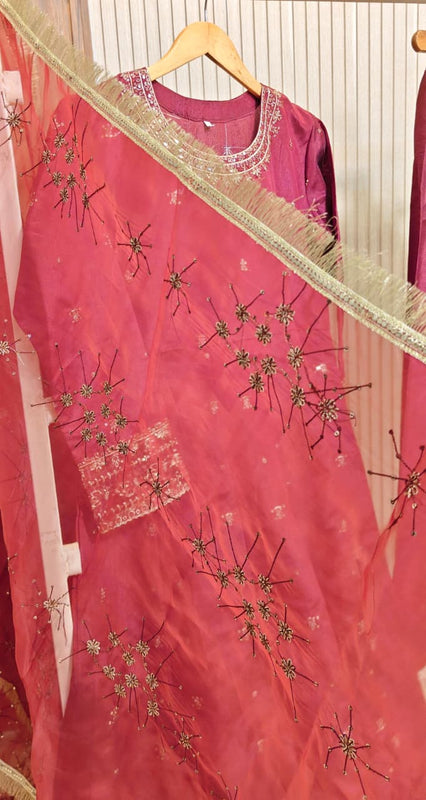 ✨ Festive Fancy Maxi 3-Piece – Long Length (Full Handwork & Sequence Work) ✨ FANCY 006