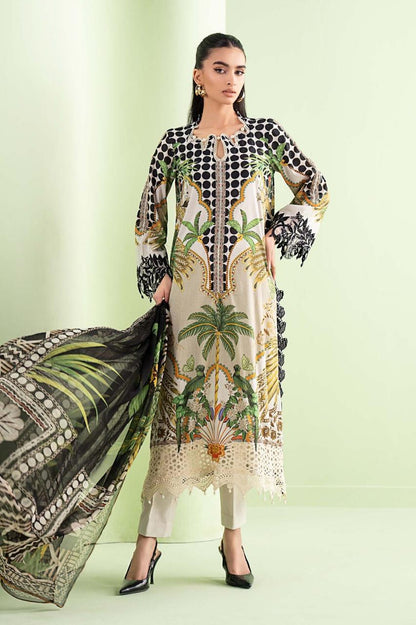 Maria B Inspired Tropical Royale Luxury Summer Silk 3PC Suit 
 | PRICE 4499/- SL00249