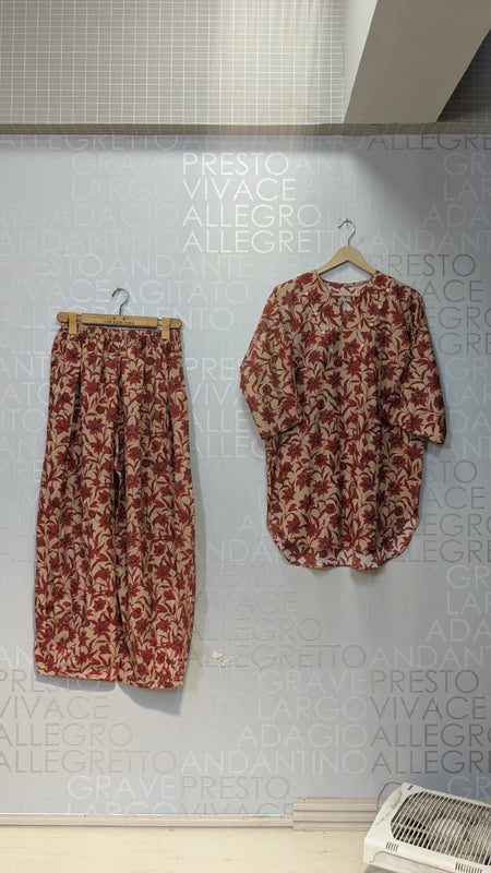 PRINTED 2 PCS SUIT WITH BALLOON PANTS ✨💛