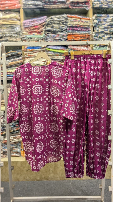 PRINTED 2 PCS SUIT WITH BALLOON PANTS ✨💛