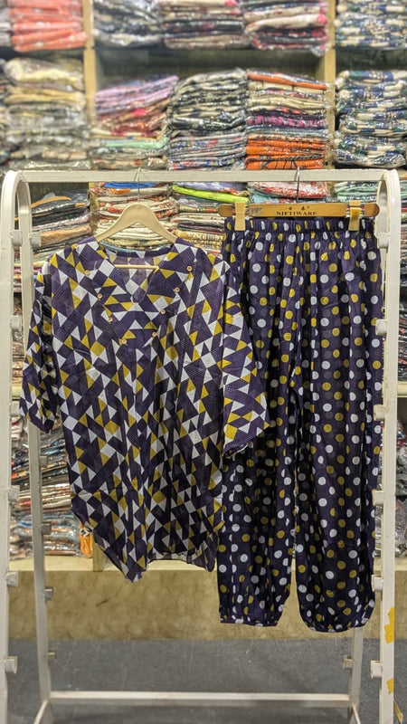 PRINTED 2 PCS SUIT WITH BALLOON PANTS ✨💛