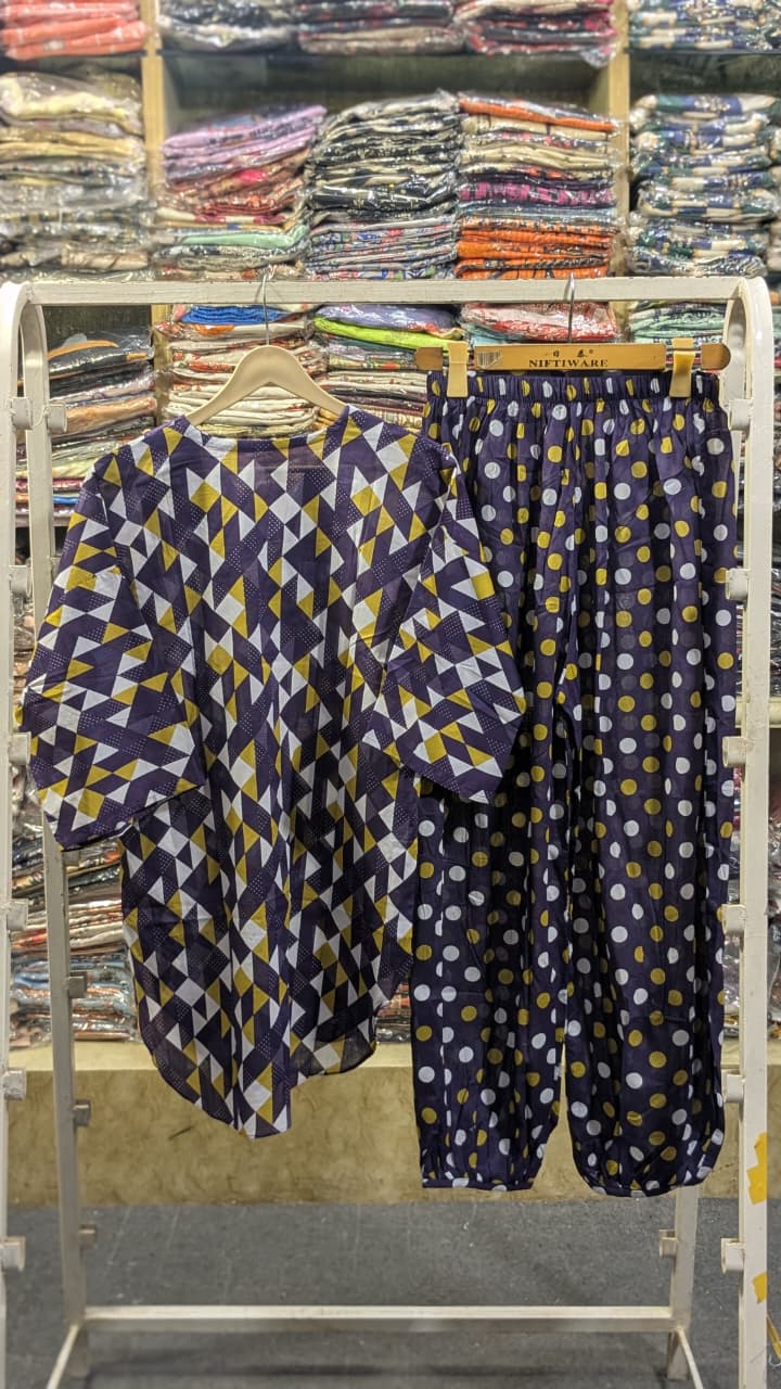 PRINTED 2 PCS SUIT WITH BALLOON PANTS ✨💛