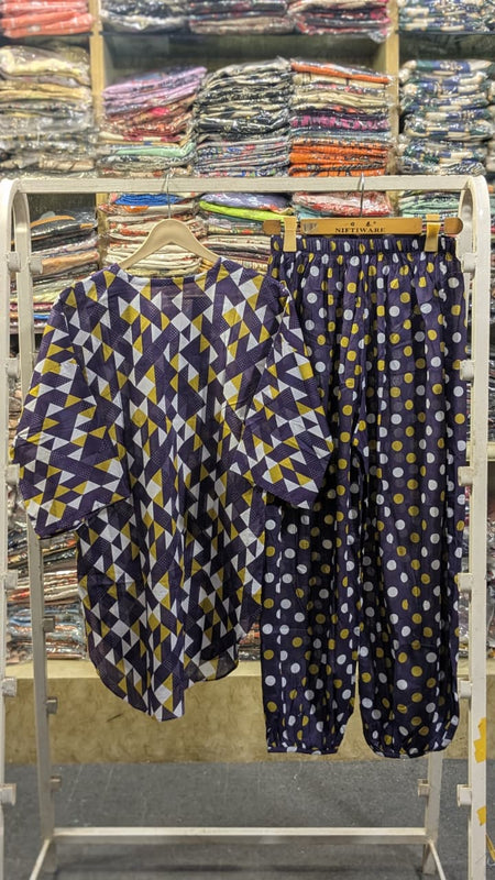 PRINTED 2 PCS SUIT WITH BALLOON PANTS ✨💛