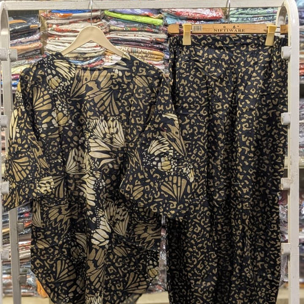 PRINTED 2 PCS SUIT WITH BALLOON PANTS ✨💛